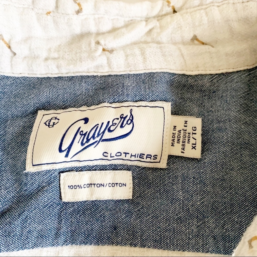 Grayers Throwing Axe Print Twill Button Down Shir… - image 8